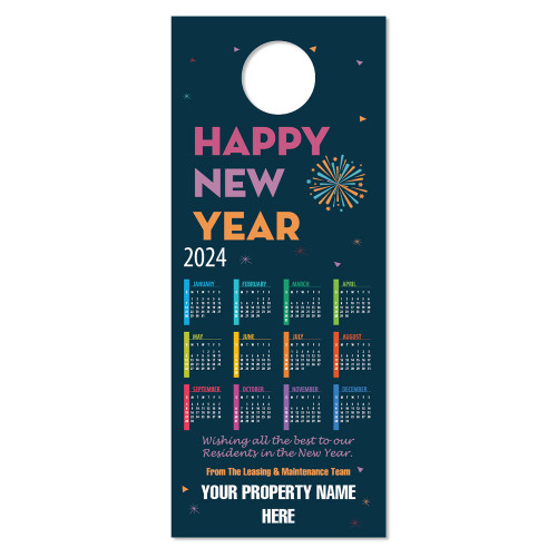 Custom Door Hanger:  New Year Calendar