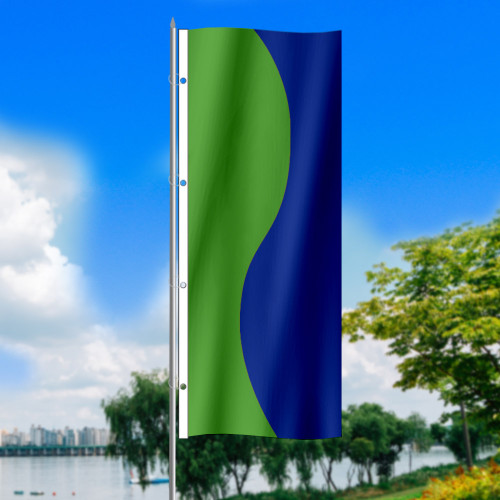 Lime Royal Blue Curvy - 3x8 Vertical Outdoor Marketing Flag