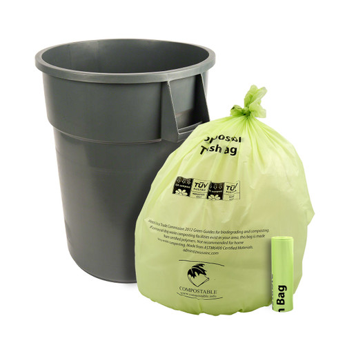 Compostable Waste Can Liner - Large (30-40 gallon) Case of 100