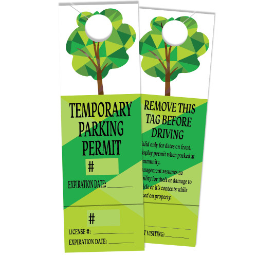 Temporary Parking Permit Tag