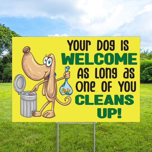 Dog Welcome: 12"x18" Yard Sign