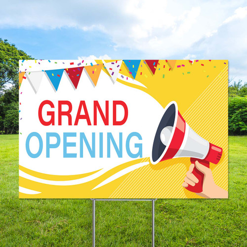 Grand Opening: 12"x18" Yard Sign