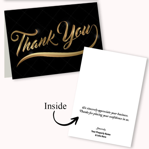 Custom Greeting Cards: Thank You Gold