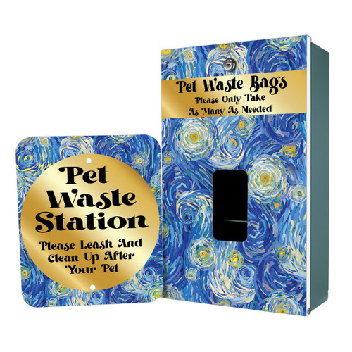 "Starry Night" DISPENSE-Art™  Designer Dog Waste Station