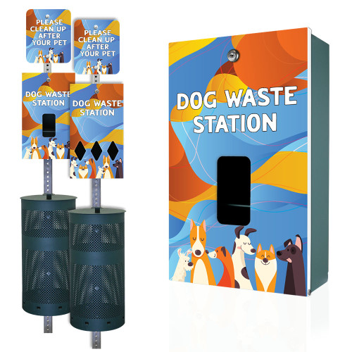 "Abstract Dogs" DISPENSE-Art™  Designer Dog Waste Station