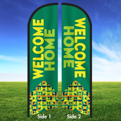 Vibrant Verde- Double Sided Feather Flags