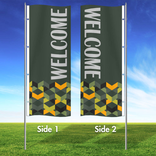 Sage X - Double Sided 3x8 Vertical Wave Flag