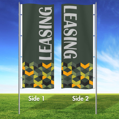 Sage X - Double Sided 3x8 Vertical Wave Flag