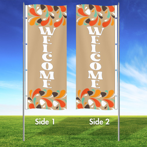 Abstract Drops Gold - Vertical Flag and Yard Sign Marketing Bundle