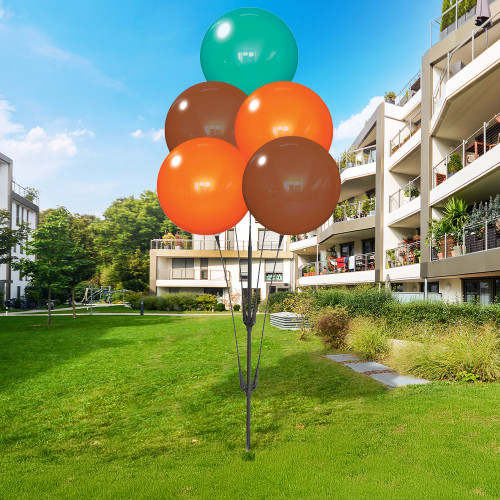 Abstract Drops Brown - Reusable Balloon Cluster and Yard Sign Marketing Bundle