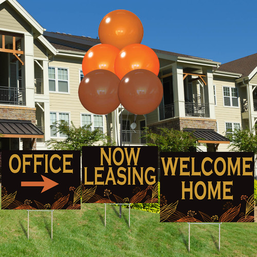 Autumn Blossom - Reusable Balloon Cluster and Yard Sign Marketing Bundle