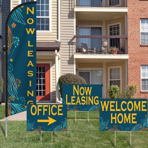 Happy Blossom- Feather Flag and Yard Sign Marketing Bundle