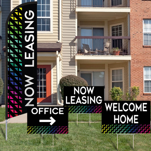 Prismatic Neon Style- Feather Flag and Yard Sign Marketing Bundle