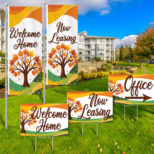 Fall Tree - Vertical Flag and Yard Sign Marketing Bundle