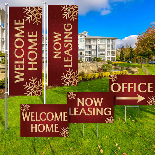 Velvet Flake - Vertical Flag and Yard Sign Marketing Bundle