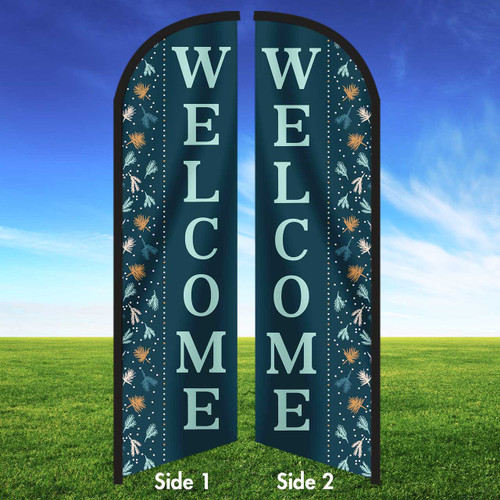 Teal Tidings - Double Sided Feather Flag Kit