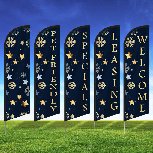 Midnight Glow - Double Sided Feather Flag Kit Midnight Glow - Double Sided Feather Flag Kit