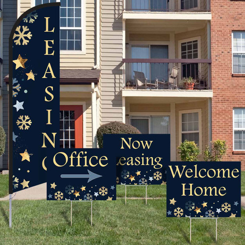 Midnight Glow - Feather Flag and Yard Sign Marketing Bundle Midnight Glow - Feather Flag and Yard Sign Marketing Bundle