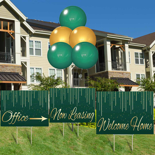 Luxe Evergreen - Reusable Balloon Cluster and Yard Sign Marketing Bundle