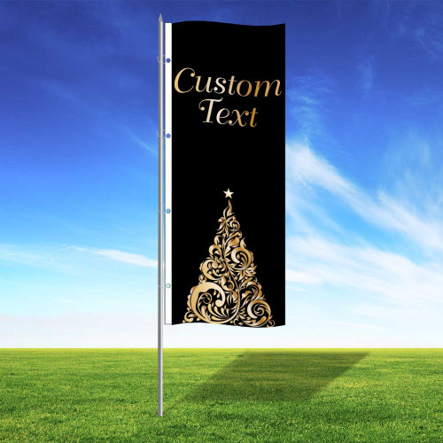Black Tie Holiday Custom 3' x 8' Vertical Flag
