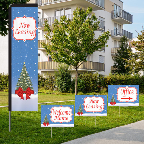 Starry Tinsel - Rectangle Flag and Yard Sign Marketing Bundle