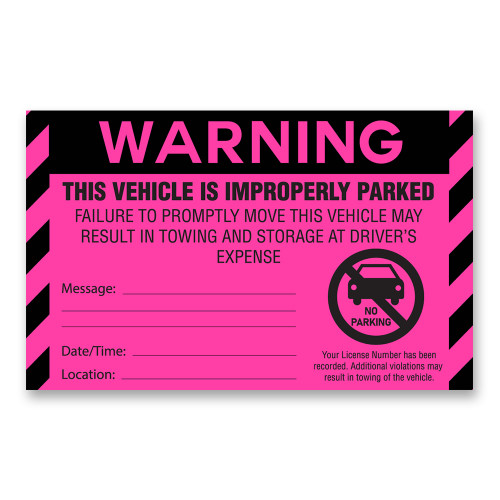 Parking Violation Stickers - Warning!