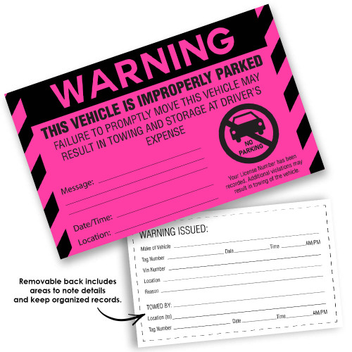 Parking Violation Stickers - Warning!