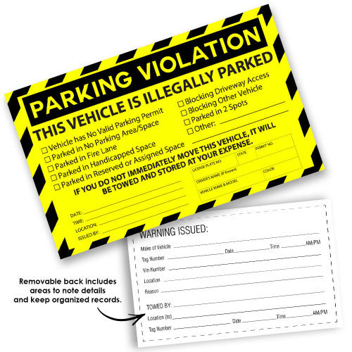 Parking Violation Stickers - Firm Violation Checklist