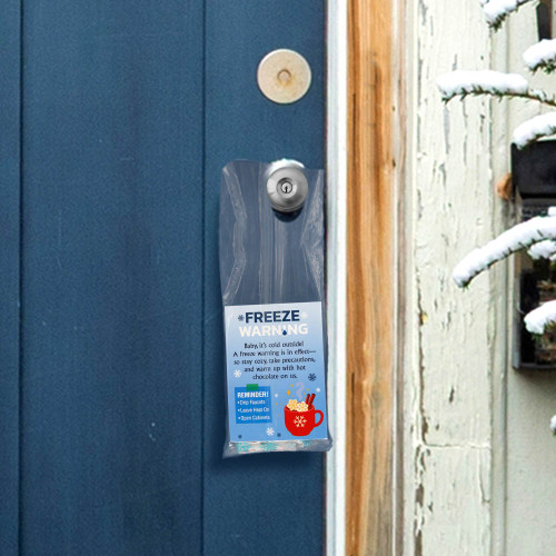 Freeze Warning Hot Cocoa Door Hanger Gift