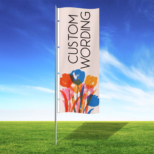 Bright Flowers Custom 3' x 8' Vertical Flag