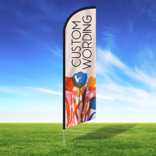 Bright Flowers Custom Feather Flag