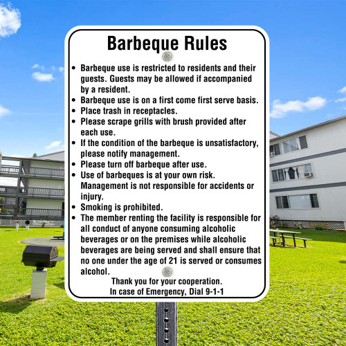 Barbeque Rules: Heavy Duty Aluminum Sign