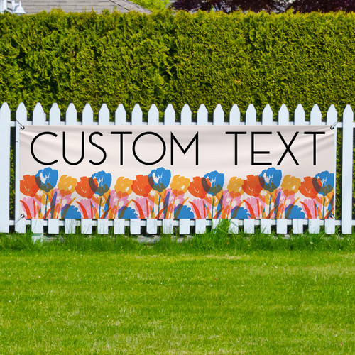Bright Flowers Theme - 3x10 Banner Outdoor Heavy Duty Vinyl