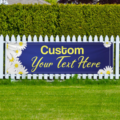 Daisy Flowers Theme - 3x10 Banner Outdoor Heavy Duty Vinyl