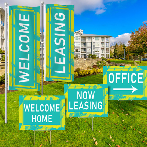 Lime Lagoon - Vertical Flag and Yard Sign Marketing Bundle