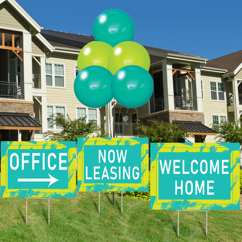 Lime Lagoon - Reusable Balloon Cluster and Yard Sign Marketing Bundle