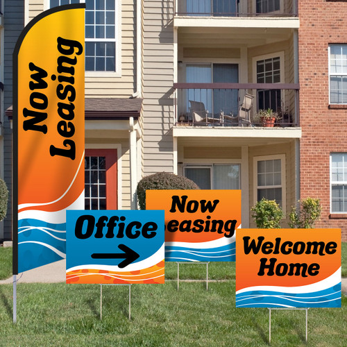 Tangerine Tide- Feather Flag and Yard Sign Marketing Bundle