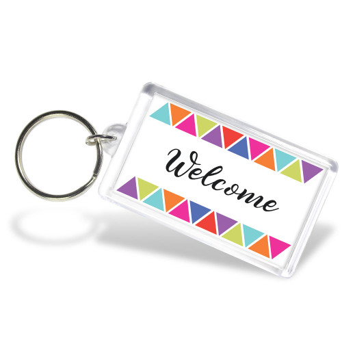 Neon Triangle Welcome Acrylic Key Tag