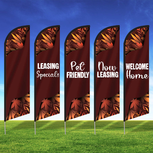 Auburn Ember- Double Sided Feather Flag Kit