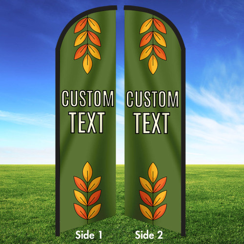 Golden Leaves Custom Feather Flag