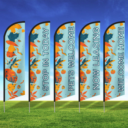 Hello Autumn- Double Sided Feather Flag Kit