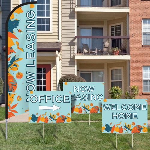 Hello Autumn- Feather Flag and Yard Sign Marketing Bundle
