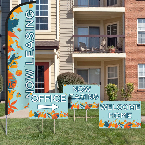 Hello Autumn- Feather Flag and Yard Sign Marketing Bundle