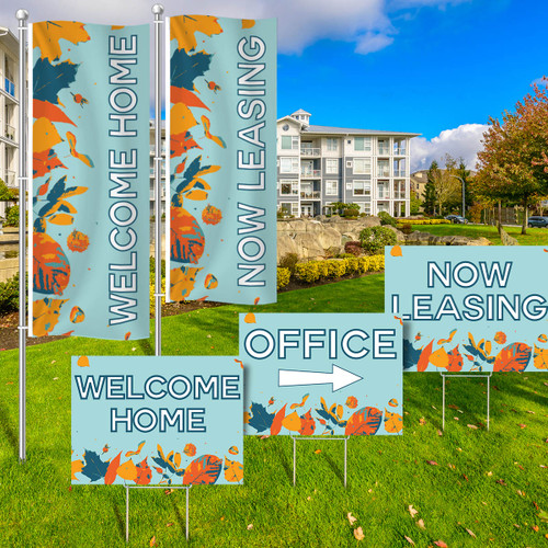 Hello Autumn - Vertical Flag and Yard Sign Marketing Bundle