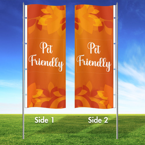 Rustic Autumn -  3x8 Vertical Wave Flag Double Sided