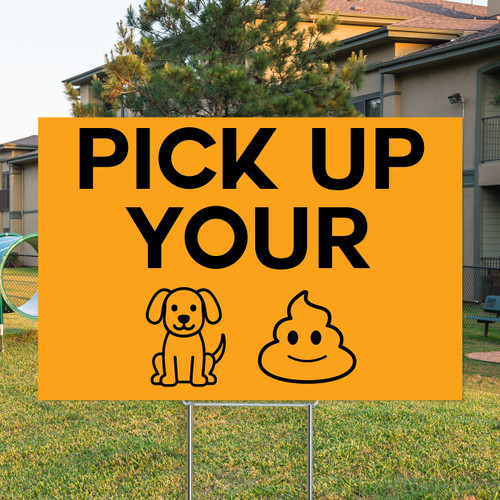 Pick Up Your Dog Poop Emoji: Yard Signs