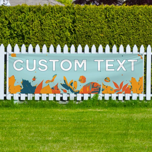 Custom Hello Autumn Banner - 3x10 Outdoor Heavy Duty Vinyl