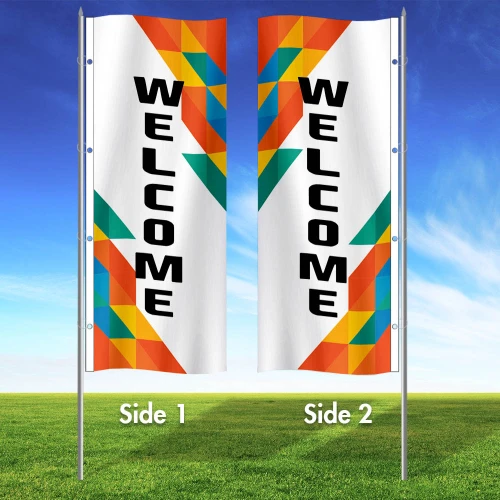 Sun Catcher- LEASING Double Sided 3x8 Vertical Wave Flag