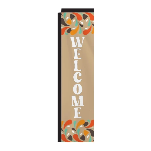 Abstract Drops (Gold) Rectangle Flag WELCOME