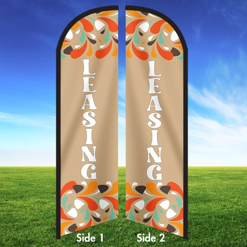 Abstract Drops (Gold) - LEASING Double Sided Feather Flag Kit